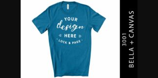 Deep Teal Bella Canvas 3001 Tee Mockup Poster 1