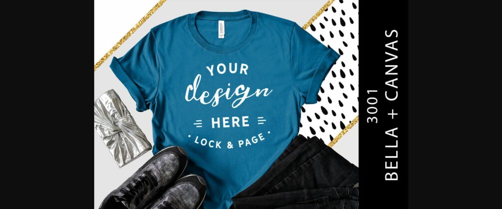 Deep Teal Bella Canvas 3001 Tee Mockup Poster 1