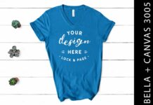 Deep Teal Bella Canvas 3005 V Neck Poster 1