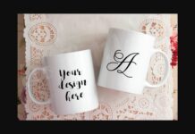 Double 2 Coffee Mug Mockups Poster 1