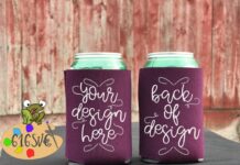 Eggplant Can Cooler Mockup Poster 1