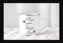 Enamel Camp Mug Mockup Poster 1