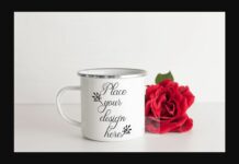 Enamel Romantic Mug Mockup Poster 1