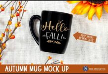 Fall / Autumn / Thanksgiving Black Mug Mock Up - High-res  Poster 1