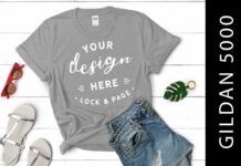 Female Gravel Gildan 5000 Mockup T Shirt Poster 1