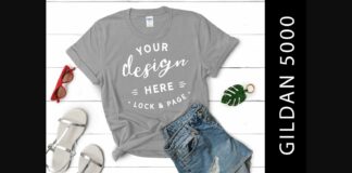 Female Gravel Gildan 5000 Mockup T Shirt Poster 1