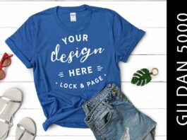 Feminine Royal Gildan 5000 TShirt Mockup Poster 1