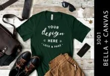 Forest Bella Canvas 3001 T Shirt Mockup Forest Bella Canvas 3001 T Shirt Mockup Poster 1