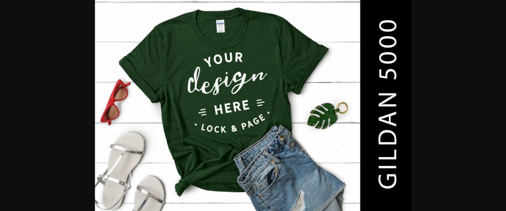Forest Green Gildan 5000 Mockup TShirt Poster 1