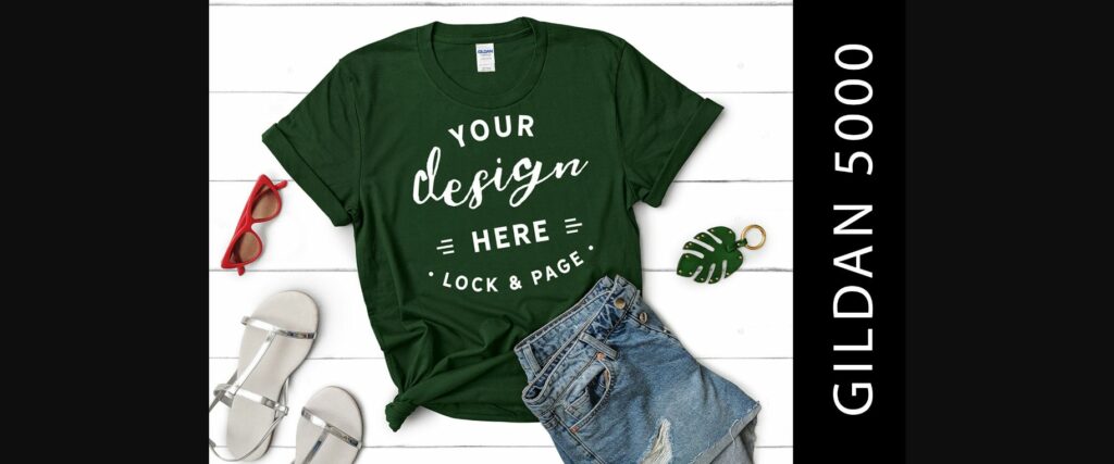 Forest Green Gildan 5000 Mockup TShirt Poster 1