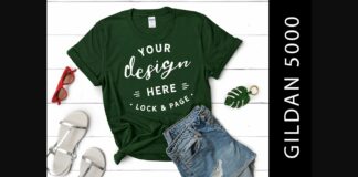 Forest Green Gildan 5000 Mockup TShirt Poster 1