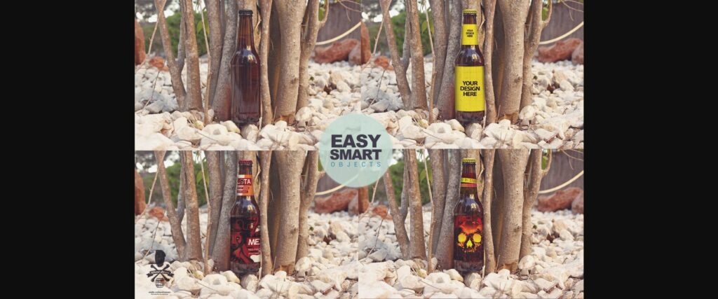 Formentera White Stone Beach | Beer Mockup Poster 4