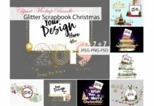 Glitter Scrapbook Christmas Clipart Mockup Bundle Glitter Scrapbook Christmas Clipart Mockup Bundle Poster 1