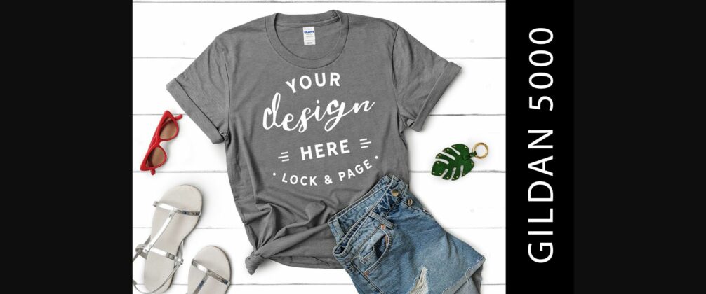 Graphite Heather Gildan 5000 Mockup Tee Poster 1