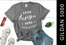 Graphite Heather Gildan 5000 Mockup Tee Graphite Heather Gildan 5000 Mockup Tee Poster 1