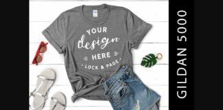 Graphite Heather Gildan 5000 Mockup Tee Poster 1