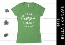 Green Triblend Bella Canvas 8413 FlatLay Poster 1