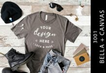 Guys Asphalt Bella Canvas 3001 Mockup Poster 1