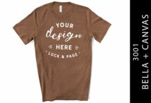 Heather Brown Bella Canvas 3001 Mockup Poster 1