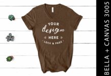 Heather Brown Bella Canvas 3005 Mockup Poster 1