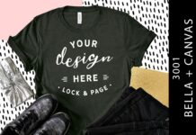 Heather Forest Bella Canvas 3001 Mockup Poster 1