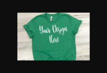 Heather Green Unisex T-shirt Mockup Photo Poster 1