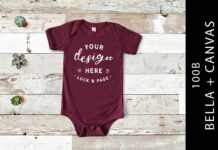 Heather Maroon Bella Canvas 100B Mockup Poster 1