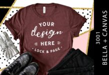 Heather Maroon Bella Canvas 3001 Mockup Poster 1