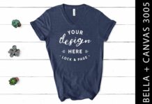 Heather Navy Bella Canvas 3005 Mockup Poster 1
