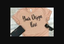 Heather Peach Styled Unisex T-Shirt Mockup Photo Poster 1