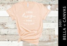 Heather Prism Peach Bella Canvas 3001 Poster 1