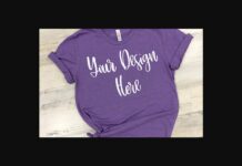 Heather Purple Unisex T-shirt Mockup Photo Poster 1