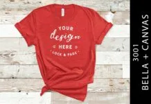 Heather Red Bella Canvas 3001 Mockup Heather Red Bella Canvas 3001 Mockup Poster 1