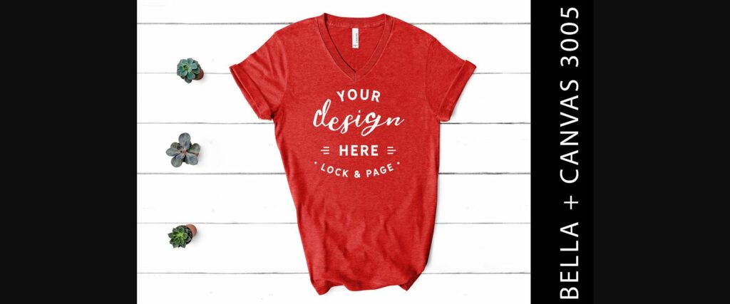 Heather Red Bella Canvas 3005 V Neck Poster 1