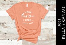 Heather Sunset Bella Canvas 3001 Mockup Poster 1