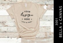Heather Tan Bella Canvas 3001 Mockup Poster 1