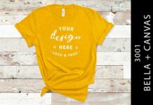 Heather Yellow Bella Canvas 3001Mockup Poster 1