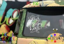 Hippie Van Mockup Front View Poster 1