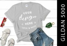 Ice Grey Gildan 5000 T-Shirt Mockup Tee Poster 1