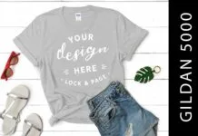 Ice Grey Gildan 5000 T-Shirt Mockup Tee Poster 1