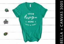 Kelly Bella Canvas 3005 V Neck Mockup Poster 1
