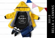 Kids Black Bella Canvas 3001B Tee Mockup Poster 1