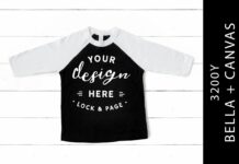 Kids Black Bella Canvas 3200Y Mockup Poster 1