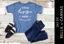 Kids Blue Triblend Bella Canvas 3413Y Poster 1