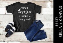 Kids Charcoal Black Bella Canvas 3413Y Poster 1