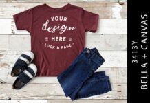Kids Maroon Triblend Bella Canvas 3413Y Poster 1