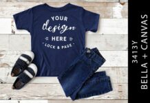 Kids Navy Triblend Bella Canvas 3413Y Poster 1
