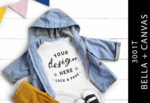 Kids White Bella Canvas 3001T Tee Mockup Poster 1