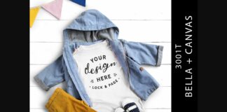 Kids White Bella Canvas 3001T Tee Mockup Poster 1