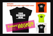 Lady T-shirt Mock Up Psd File with Layers Poster 1